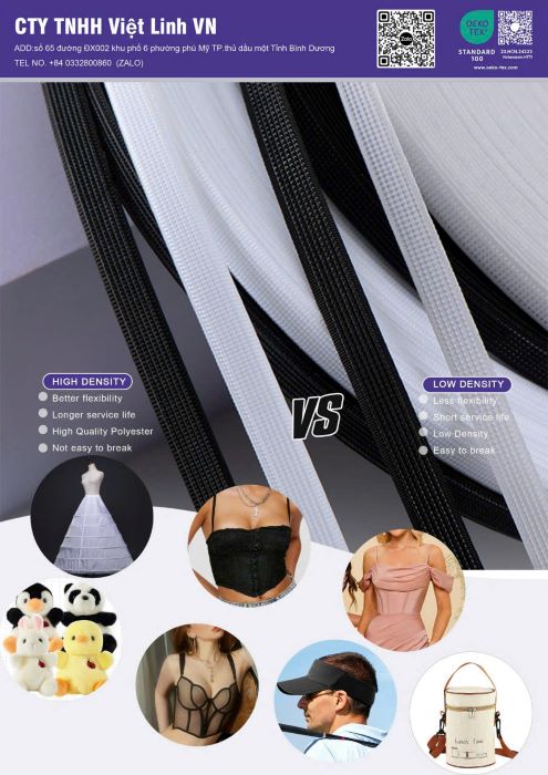 Dây polyester boning - Công Ty TNHH Việt Linh Việt Nam
